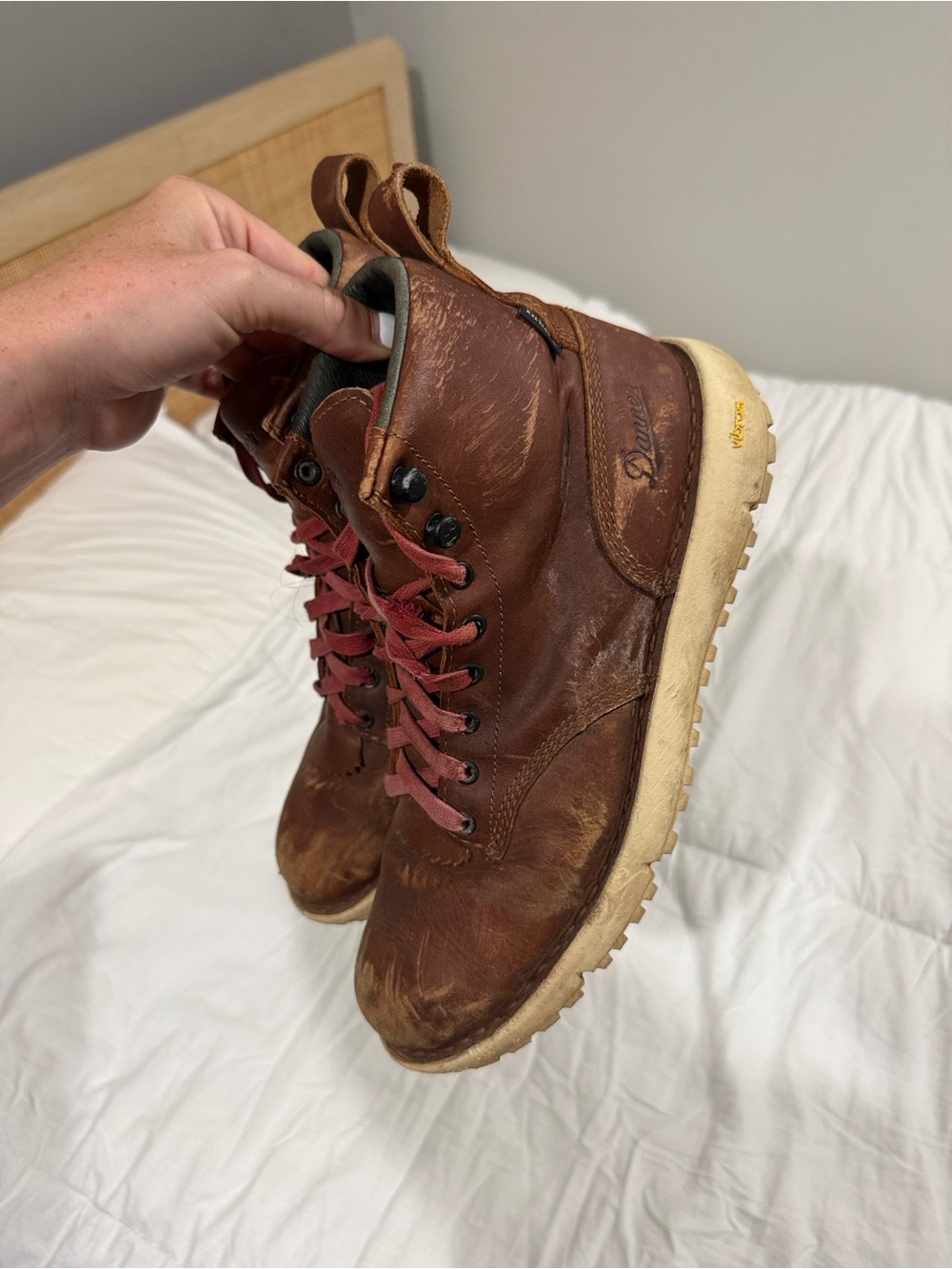 Women’s Danner hiking boots Brown Leather Boots with Cream Sole